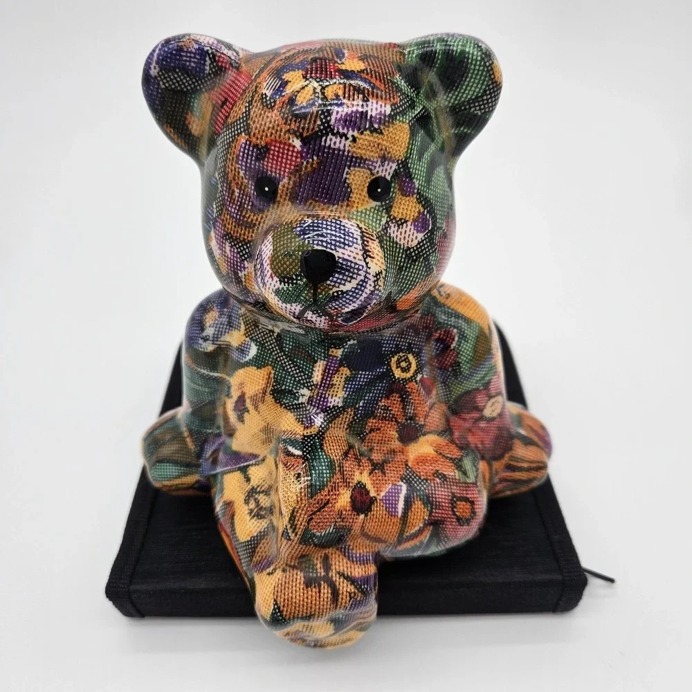 Vtg Patchwork Joan Baker Shelf Sitting Bear Cottagecore Cute